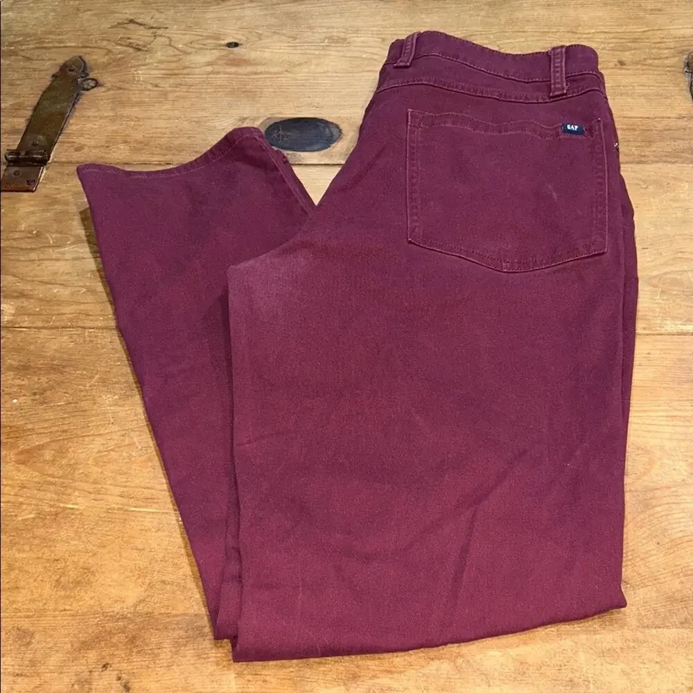 GAP Men’s Straight Leg Pants 34x32 Burgundy Maroon Casual Chino Classic Fit